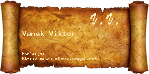 Vanek Viktor névjegykártya